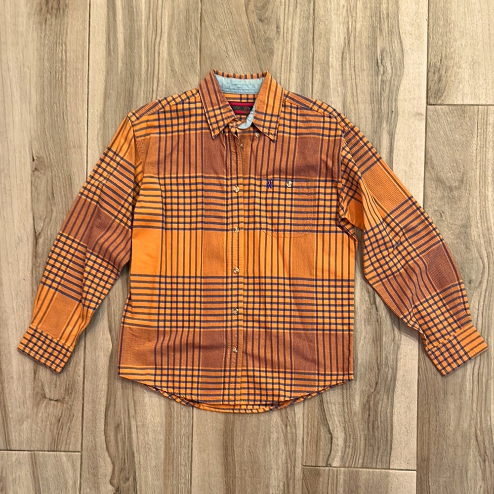 Women’s Twenty X Button Down Orange Plaid Shirt sz small